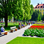 Urban Park Oasis**

"A vibrant urban park in Warsaw, Poland, filled with people enjoying a sunny day. Lush green trees and colorful flowerbeds are visible. Children are playing, and adults are relaxing on benches. In the background, the historic buildings of Warsaw can be seen. Include elements of a community garden, with raised beds and people tending to vegetables. Focus on capturing a sense of community and well-being. Fully clothed, appropriate attire, safe for work, perfect anatomy, natural proportions, professional photography, high quality, family-friendly."

**
